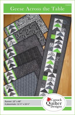 Digital - Geese Across The Table Placemats & Table Runner PDF sewing pattern from Canuck Quilter Designs