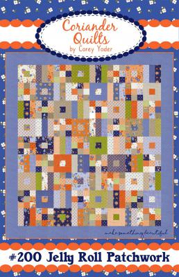 Jelly Roll Patchwork quilt sewing pattern from Corey Yoder at Coriander Quilts