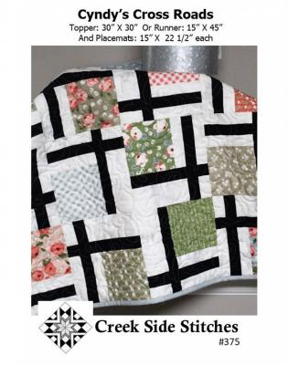 Cyndy's Cross Roads table topper, table runner and placemats sewing pattern from Creek Side Stitches