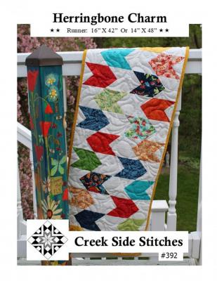 Herringbone Charm table runner sewing pattern from Creek Side Stitches