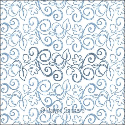 Autumn Spray DIGITAL Longarm Quilting Pantograph Design by Dawna Sanders