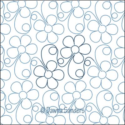 Baby Blooms DIGITAL Longarm Quilting Pantograph Design by Dawna Sanders