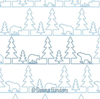 Bear Path Panto/Border DIGITAL Longarm Quilting Pantograph Design by Dawna Sanders