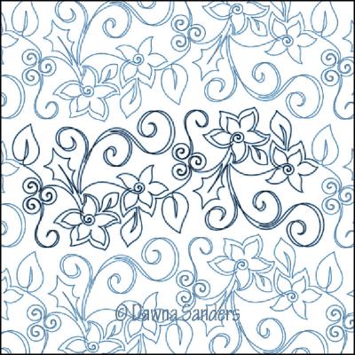 Christmas Spray DIGITAL Longarm Quilting Pantograph Design by Dawna Sanders