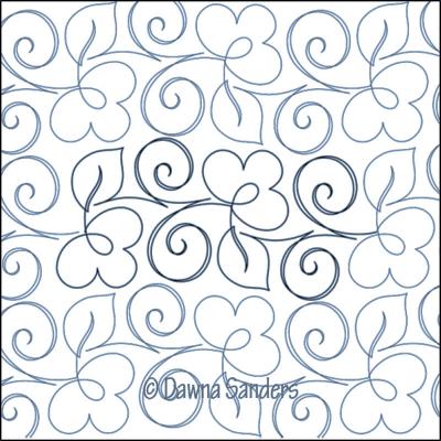 Cotton Blossom DIGITAL Longarm Quilting Pantograph Design by Dawna Sanders