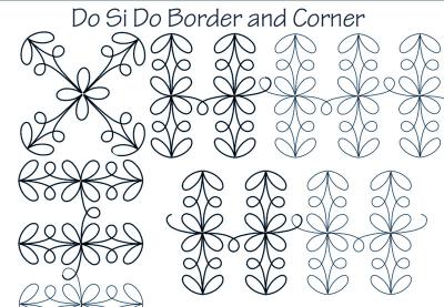 Do-Si-Do Border and Corner DIGITAL Longarm Quilting Pantograph Design by Dawna Sanders