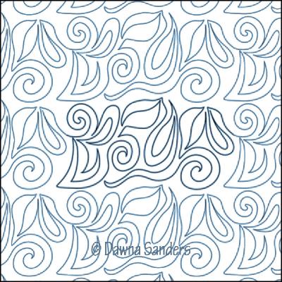 Floret DIGITAL Longarm Quilting Pantograph Design by Dawna Sanders