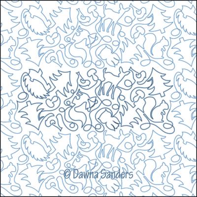 Forest Friends DIGITAL Longarm Quilting Pantograph Design by Dawna Sanders