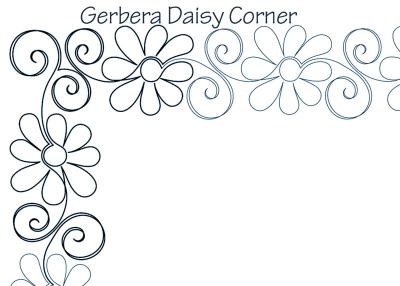 Gerbera Daisy Corner DIGITAL Longarm Quilting Pantograph Design by Dawna Sanders