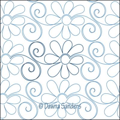 Gerbera Daisy DIGITAL Longarm Quilting Pantograph Design by Dawna Sanders