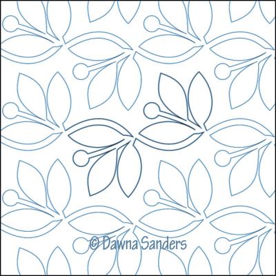 Hint Of Spring Small DIGITAL Longarm Quilting Pantograph Design by Dawna Sanders