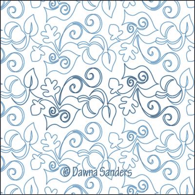 Larkspur Autumn DIGITAL Longarm Quilting Pantograph Design by Dawna Sanders