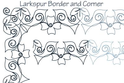 Larkspur Spring Border and Corner DIGITAL Longarm Quilting Pantograph Design by Dawna Sanders