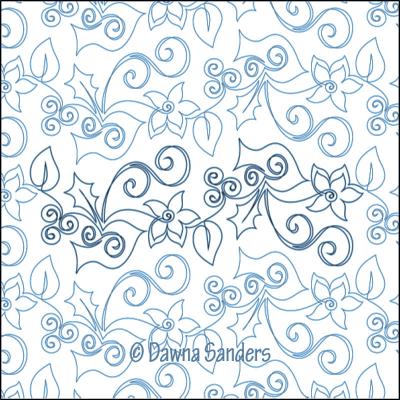 Larkspur Christmas DIGITAL Longarm Quilting Pantograph Design by Dawna Sanders