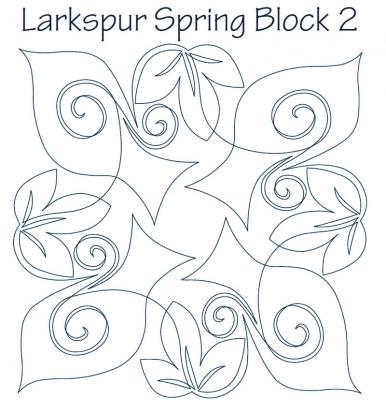 Larkspur Spring Block 2 DIGITAL Longarm Quilting Pantograph Design by Dawna Sanders