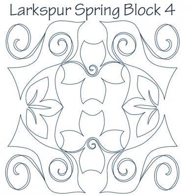 Larkspur Spring Block 4 DIGITAL Longarm Quilting Pantograph Design by Dawna Sanders