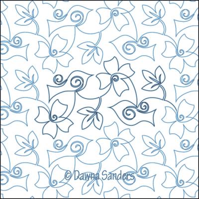 Larkspur Summer DIGITAL Longarm Quilting Pantograph Design by Dawna Sanders