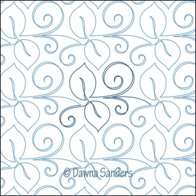 Leaf Tendrils DIGITAL Longarm Quilting Pantograph Design by Dawna Sanders