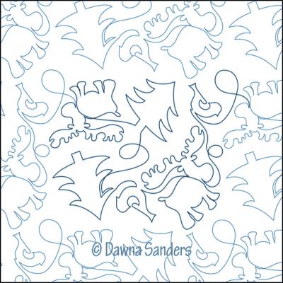 Mister Moose DIGITAL Longarm Quilting Pantograph Design by Dawna Sanders