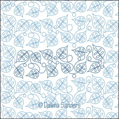 Modern Leaves DIGITAL Longarm Quilting Pantograph Design by Dawna Sanders