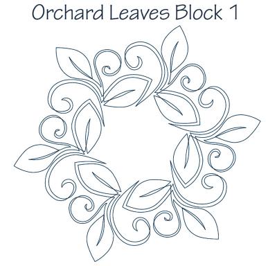 Orchard Leaves Block 1 DIGITAL Longarm Quilting Pantograph Design by Dawna Sanders