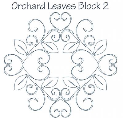 Orchard Leaves Block 2 DIGITAL Longarm Quilting Pantograph Design by Dawna Sanders