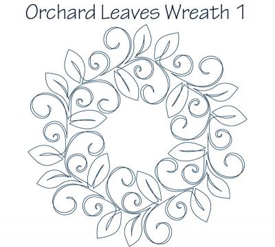 Orchard Leaves Wreath 1 DIGITAL Longarm Quilting Pantograph Design by Dawna Sanders