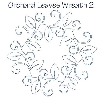 Orchard Leaves Wreath 2 DIGITAL Longarm Quilting Pantograph Design by Dawna Sanders