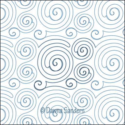 Pincurls DIGITAL Longarm Quilting Pantograph Design by Dawna Sanders