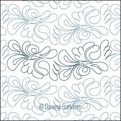 Plumage DIGITAL Longarm Quilting Pantograph Design by Dawna Sanders