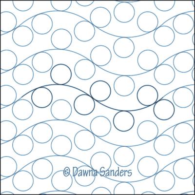 Polka Dot Parade DIGITAL Longarm Quilting Pantograph Design by Dawna Sanders