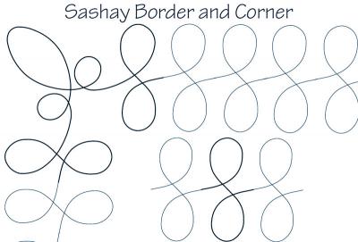 Sashay Border and Corner DIGITAL Longarm Quilting Pantograph Design by Dawna Sanders