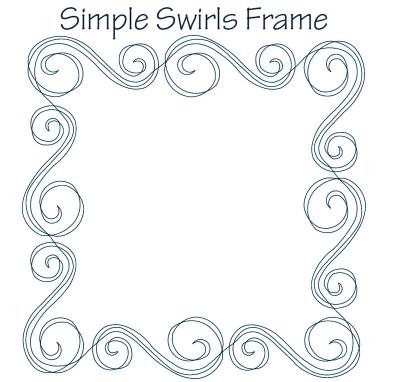 Simple Swirls Frame DIGITAL Longarm Quilting Pantograph Design by Dawna Sanders