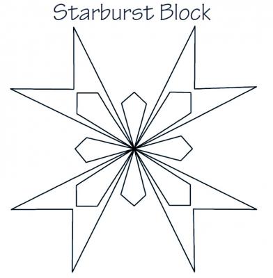 Starburts Block DIGITAL Longarm Quilting Pantograph Design by Dawna Sanders