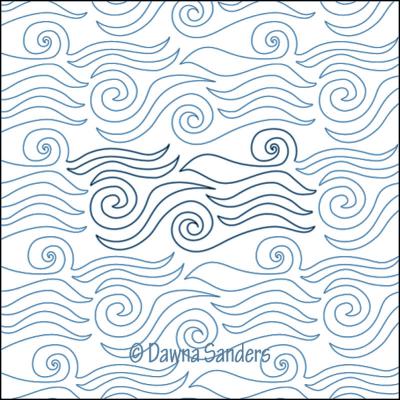 Tidal Wave DIGITAL Longarm Quilting Pantograph Design by Dawna Sanders