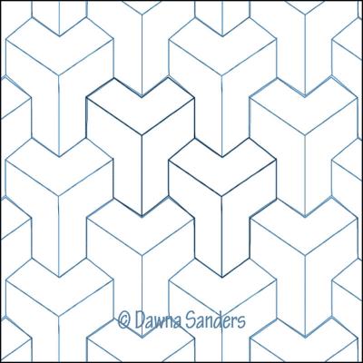 Tumble DIGITAL Longarm Quilting Pantograph Design by Dawna Sanders