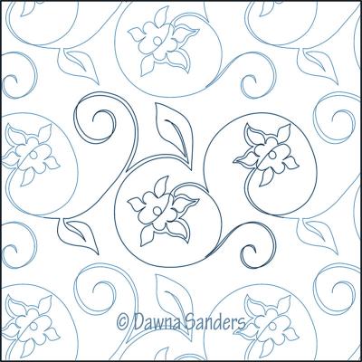 Twinkling Columbine DIGITAL Longarm Quilting Pantograph Design by Dawna Sanders