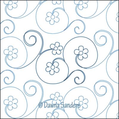 Twinkling Daisies DIGITAL Longarm Quilting Pantograph Design by Dawna Sanders