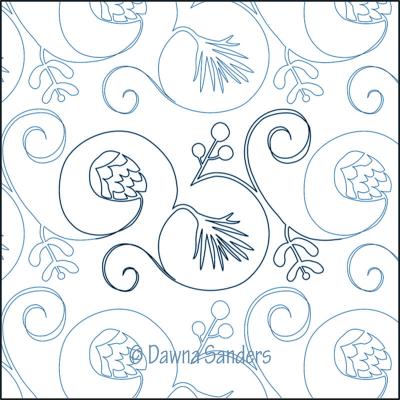 Twinkling Pines DIGITAL Longarm Quilting Pantograph Design by Dawna Sanders