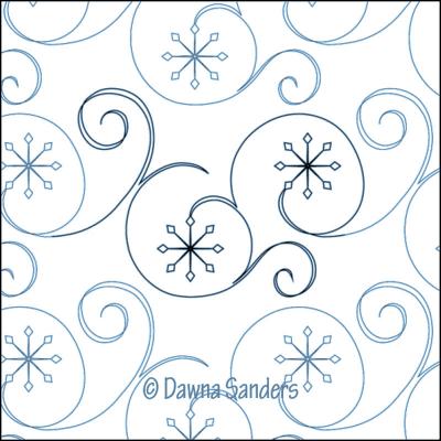 Twinkling Snowflakes DIGITAL Longarm Quilting Pantograph Design by Dawna Sanders