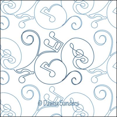 Twinkling Song DIGITAL Longarm Quilting Pantograph Design by Dawna Sanders