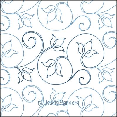 Twinkling Tulips DIGITAL Longarm Quilting Pantograph Design by Dawna Sanders