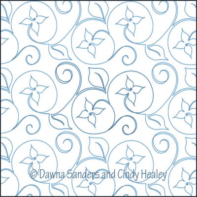 Twinkling Violets DIGITAL Longarm Quilting Pantograph Design by Dawna Sanders