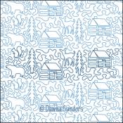 Cabin-In-the-Woods-DIGITAL-longarm-quilting-pantograph-design-Dawna-Sanders