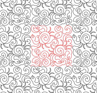 Crab Swirls DIGITAL Longarm Quilting Pantograph Design by Deb Geissler