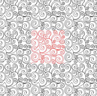 Whirling Swirls 1 DIGITAL Longarm Quilting Pantograph Design by Deb Geissler