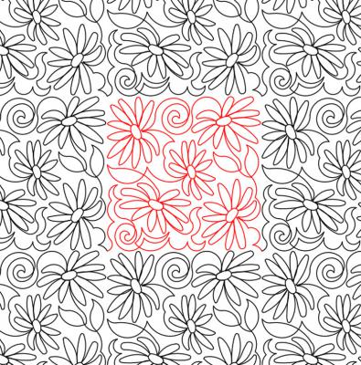 Daisy Garden 2 DIGITAL Longarm Quilting Pantograph Design by Deb Geissler