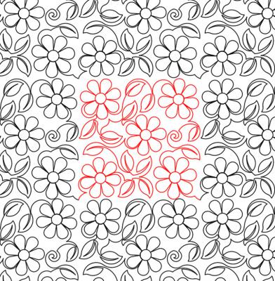 Flower 6 DIGITAL Longarm Quilting Pantograph Design by Deb Geissler