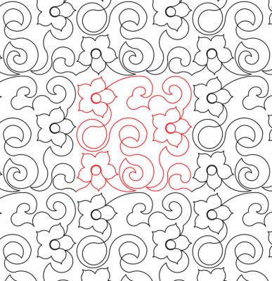 Flower Swirls 4 DIGITAL Longarm Quilting Pantograph Design by Deb Geissler