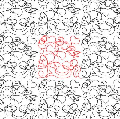 2024 Wedding Bells DIGITAL Longarm Quilting Pantograph Design by Deb Geissler